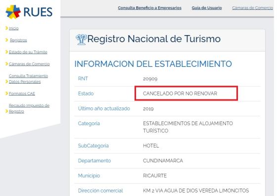 El hotel de Gustavo Bolívar tiene cancelado el Registro Nacional de Turismo. Desde 2019 el Registro Nacional de Turismo del hotel de Gustavo Bolívar está cancelado.