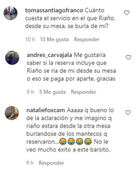 Usuarios en redes cuestionan al bar de Alejandro Riaño por permitir supuestos actos de clasismo. Usuarios en Instagram cuestiona a Alejandro Riaño por supuestos actos de clasismo.