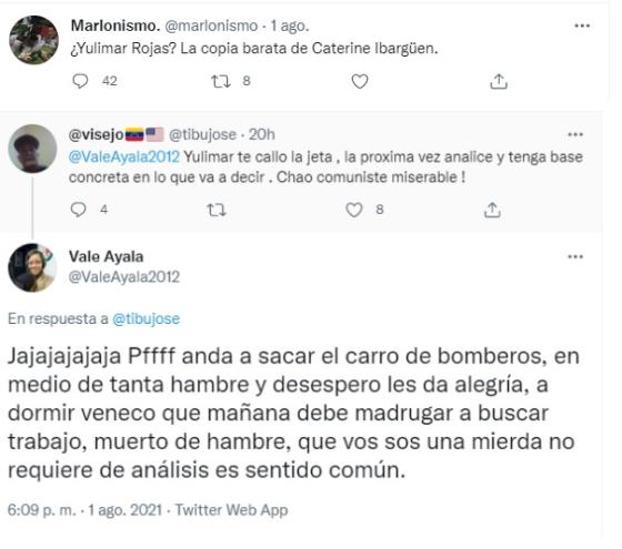 Tuiteros atacan con insultos racistas a Yulimar Rojas. 