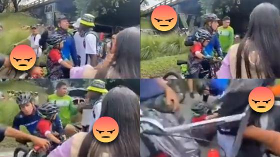 Indignación por padre atacado junto a su hijo en la ciclovía de Medellín. Video de un padre siendo atacado junto a su hijo en Medellín.