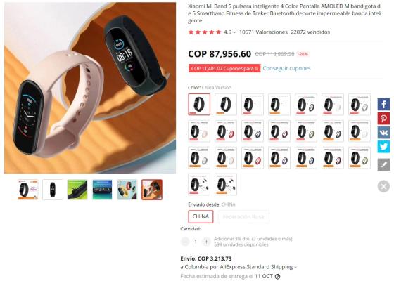 Algunos usuarios denuncian demoras en Aliexpress. Ejemplo de compra en Aliexpress.