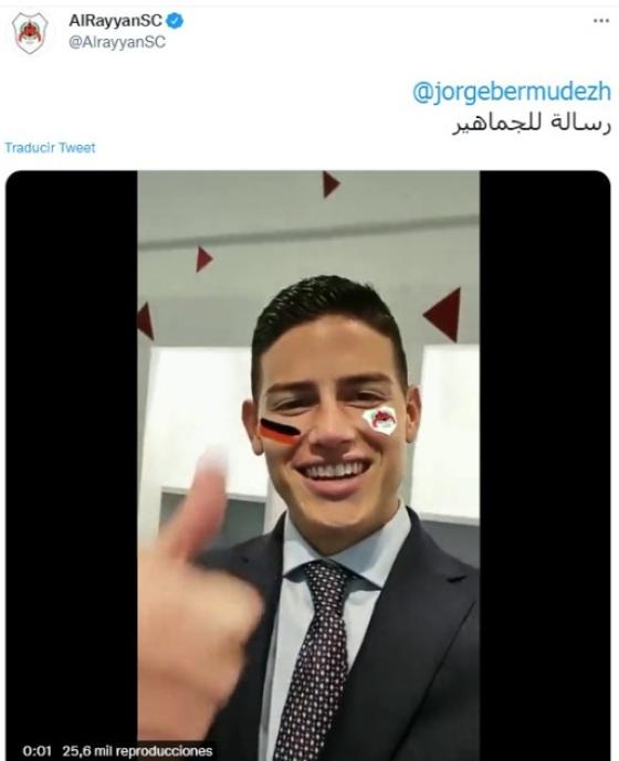 El error que cometió el Al-Rayyan en presentación de James Rodríguez El error que cometió el Al-Rayyan en presentación de James Rodríguez