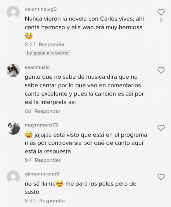 Reacciones de los usuarios en TikTok.