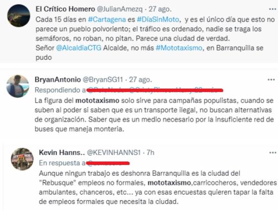 Reacciones al mototaxismo en Colombia. De acuerdo con Luis Pérez, el mototaxismo es un sistema de transporte que continúa operando a pesar de las constantes prohibiciones.
