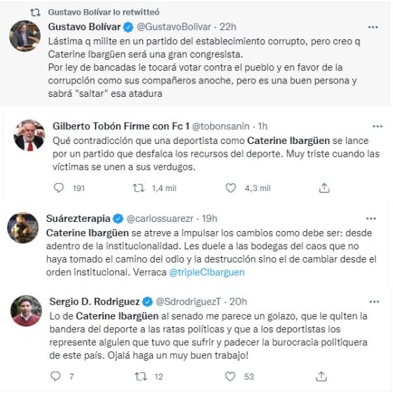 Reacciones políticas a la candidatura de Caterine Ibargüen. Reacciones a la candidatura de Caterine Ibargüen.
