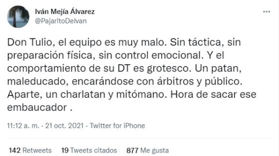 Iván Mejía se fue con todo contra Juan Carlos Osorio Iván Mejía se fue con todo contra Juan Carlos Osorio