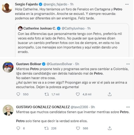 La foto entre Gaviria, Fico y Fajardo, fue duramente criticada en redes sociales. Reacciones a la foto entre Gaviria, Fico y Fajardo.
