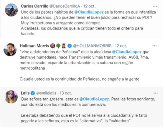Reacciones al ataque de Claudia López.