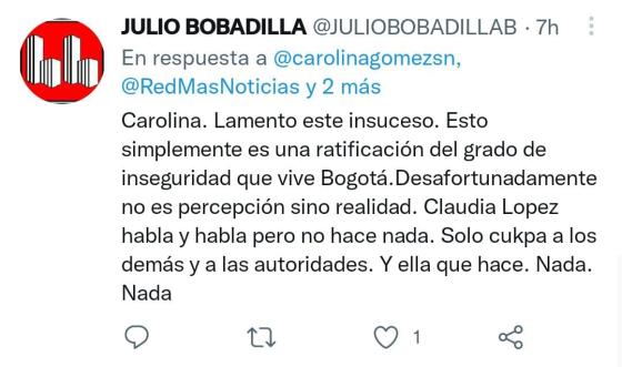 Roban a periodista en Bogotá Roban a periodista en Bogotá