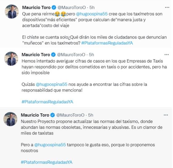 Respuesta de Mauricio Toro a Hugo Ospina. Mauricio Toro.
