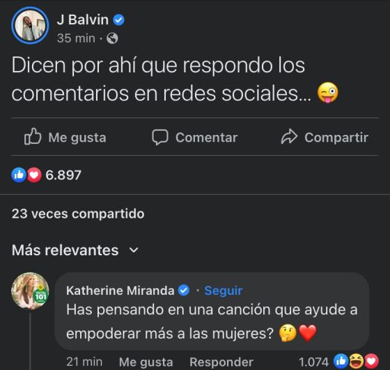 Comentario a J Balvin