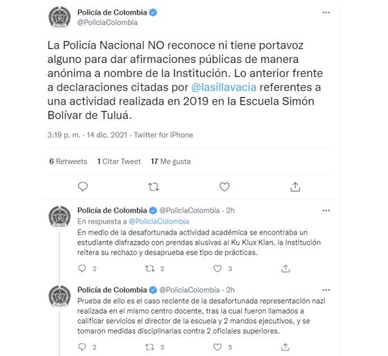 Comunicado Policía Nacional Comunicado Policía Nacional