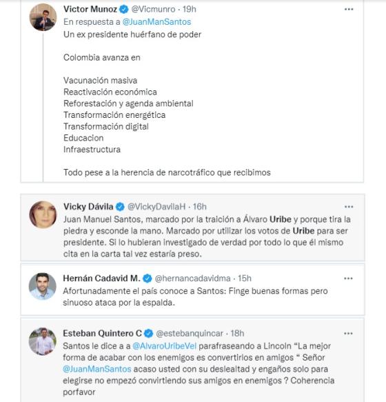 Reacciones Santos Uribe