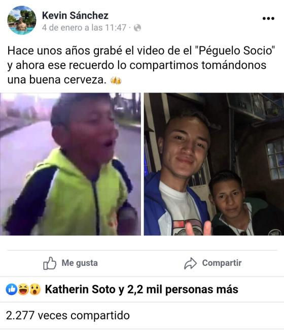 Niño de "Péguelo socio"