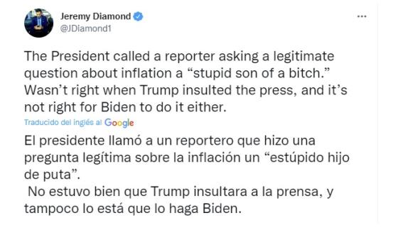 Reacción insulto de Joe Biden