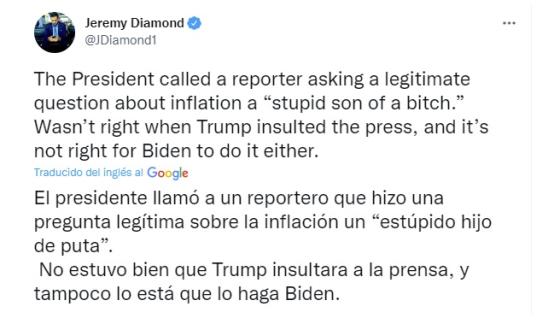 Reacción insulto de Joe Biden Reacción insulto de Joe Biden
