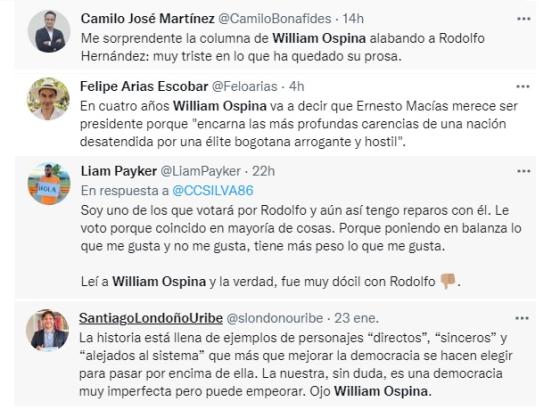 Reacciones William Ospina Reacciones William Ospina