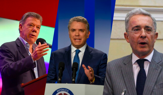 Santos, Duque y Uribe