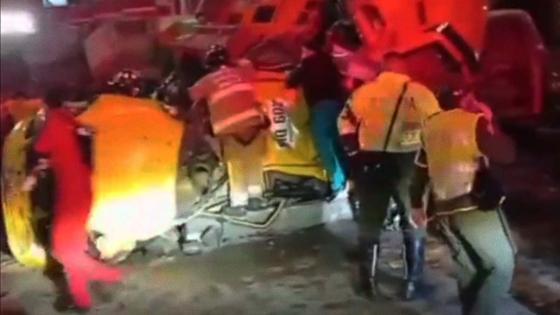 Taxi involucrado en el siniestro vial 