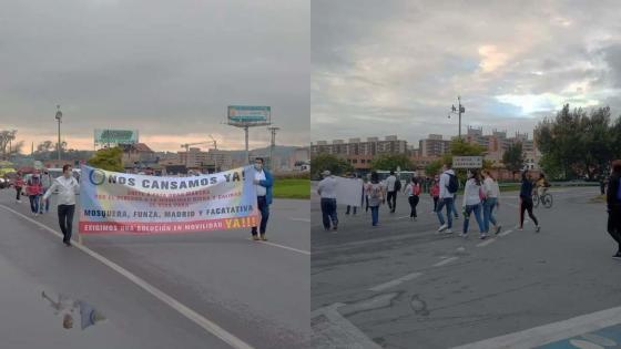 Retrasos en la movilidad de Bogotá por protestas en la calle 13 Retrasos en la movilidad de Bogotá por protestas en la calle 13