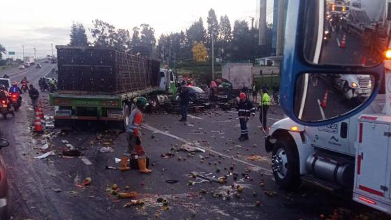 Siniestro en vía Bogotá-Chía pone en jaque el tráfico del norte