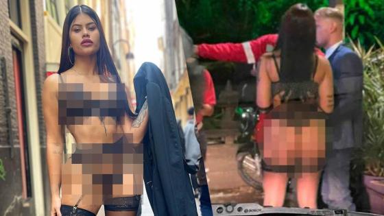 modelo camina semidesnuda El Poblado Medellín noticias 
