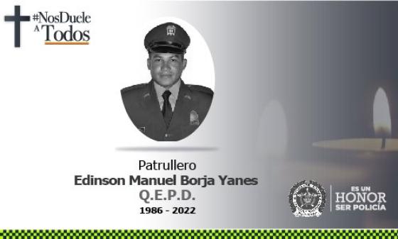policia asesinado Cordoba Edinson Manuel Borja Yanes