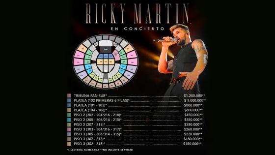 Precios concierto ricky martin bogotá