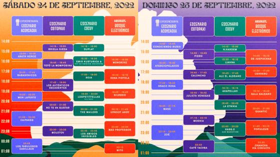 Horarios Festival Cordillera