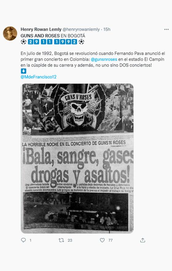 Guns N' Roses Los memes que dejó el concierto de Guns N' Roses en Bogotá