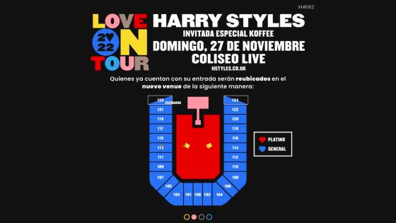 Ubicaciones concierto Harry Styles Coliseo Live