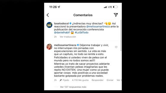 Mensaje Melissa Martínez a lo sé todo