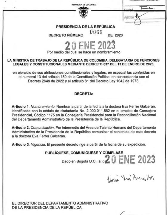 Eva Ferrer: ¿Quién es el nuevo nombramiento del gobierno Petro? Eva Ferrer: ¿Quién es el nuevo nombramiento del gobierno Petro?