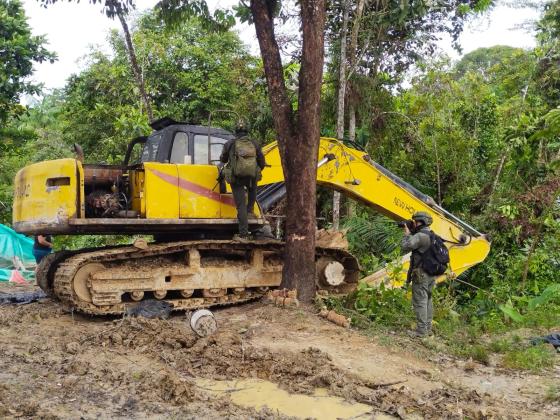 Policía Minería ilegal Nariño Colombia 