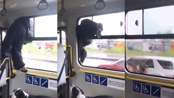 Hombre araña TransMilenio 