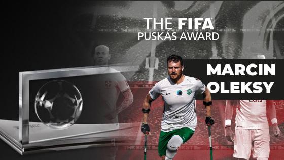 El jugador en muletas ganó el premio al mejor gol del año Premio Puskas para Marcin Oleksy