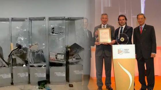 robo premio de oro Fico Gutiérrez por parte de indigenas en Medellín robo premio de oro Fico Gutiérrez por parte de indigenas en Medellín
