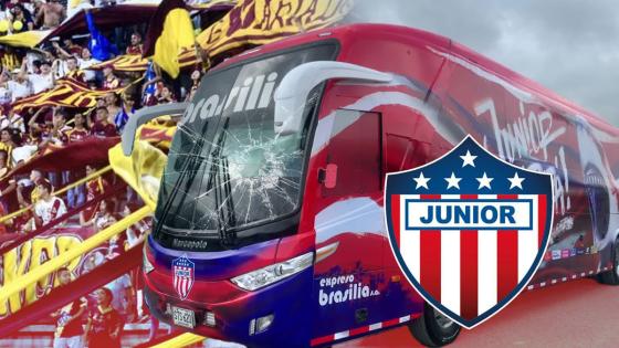 Bus del Junior fue atacado por presunto hincha del Tolima
