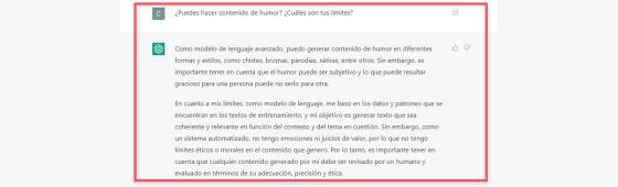 Chat GPT responde si puede hacer humor Chat GPT responde si puede hacer humor