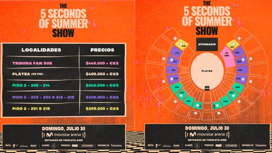 Boletas 5 Seconds of Summer concierto en Colombia