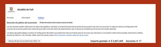 Gastos en publicidad de la Alcaldía de Cali Gastos en publicidad de la Alcaldía de Cali