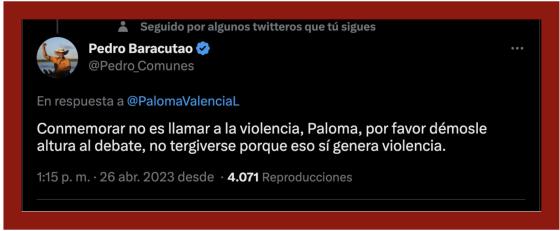 Pedro Baracutao sobre mensaje de Paloma Valencia Pedro Baracutao sobre mensaje de Paloma Valencia