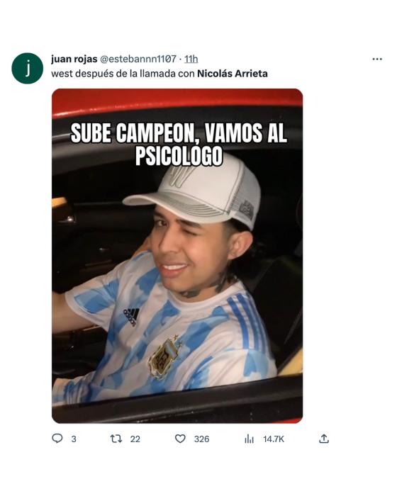 Los memes que dejó la pelea entre Westcol y Nicolás Arrieta Los memes que dejó la pelea entre Westcol y Nicolás Arrieta