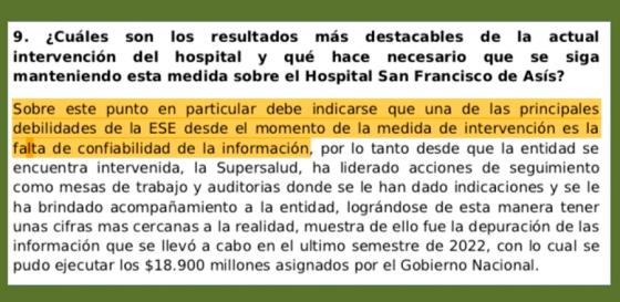 ¿Por qué se mantiene la intervención en el San Francisco de Asís?