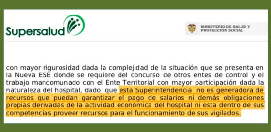 SuperSalud responde por estado del Hospital San Francisco de Asís 