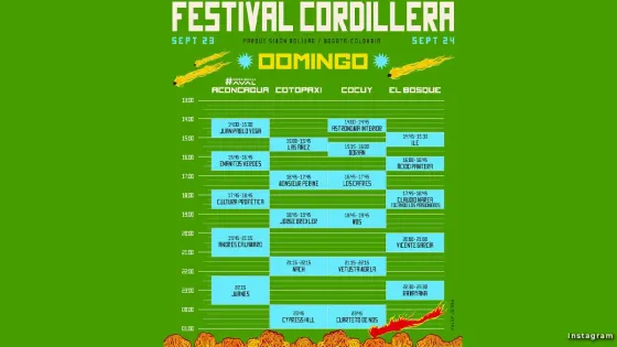 Festival Cordillera domingo 24 de septiembre Festival Cordillera domingo 24 de septiembre
