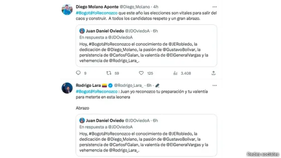 Elogios entre candidatos a la Alcaldía de Bogotá Elogios entre candidatos a la Alcaldía de Bogotá