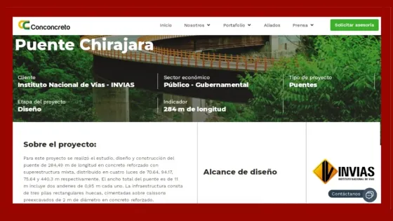 El puente Chirajara y Conconcreto El puente Chirajara y Conconcreto