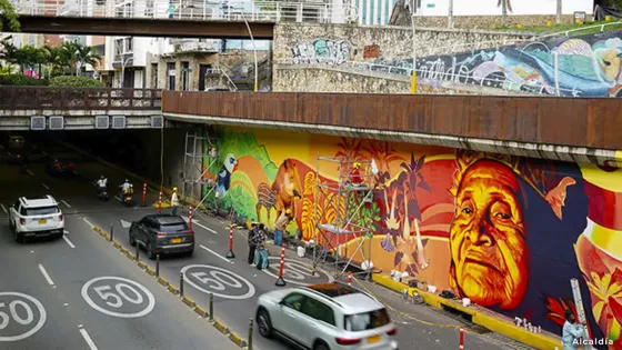 Polémica por contratación de murales, pintados en Av. Colombia de Cali