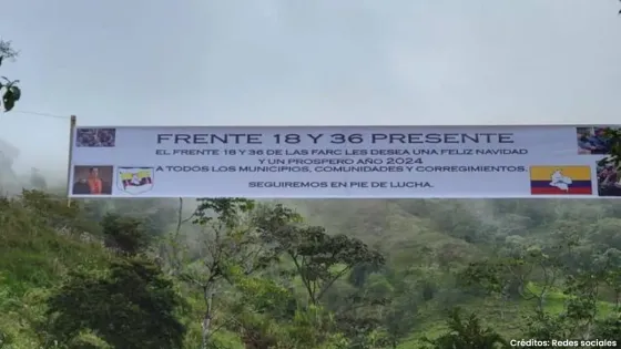 Denuncian pancartas de disidencias de las Farc en cercanías a Bogotá Denuncian pancartas de disidencias de las Farc en cercanías a Bogotá